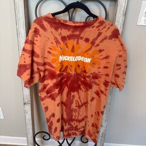 Nickelodeon‎ Paint Splatter Tie-Dye T-Shirt - Orange Size Extra Large